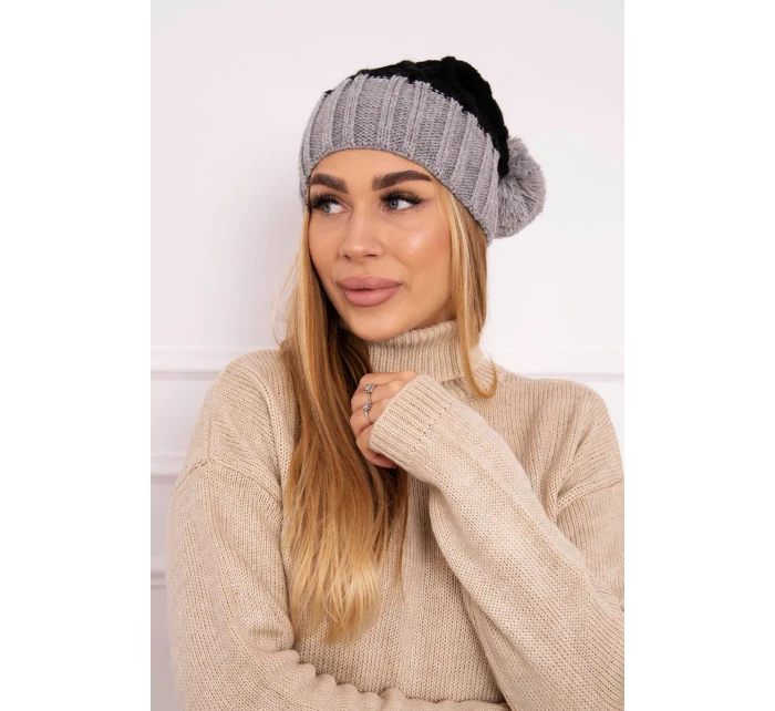 Milano fleecová čepice K203 černá+šedá Milano fleecová čepice K203 černá+šedá