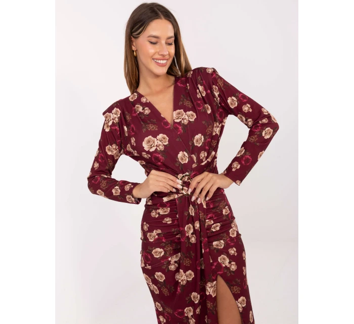 Sukienka IT SK bordowy model 21441210 - FPrice Sukienka IT SK bordowy model 21441210 - FPrice