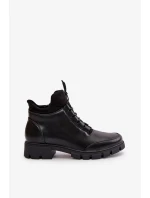 Nízké dámské kotníkové boty zateplené z eko kůže černé Erisabelle Nízké dámské kotníkové boty zateplené z eko kůže černé Erisabelle