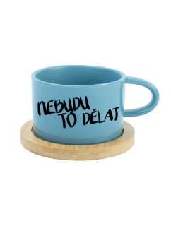NEBUDU TO DĚLAT - modrý hrníček makronka 200 ml
