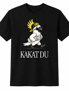 Dámské bavlněné tričko s potiskem - KAKAT DU - černé