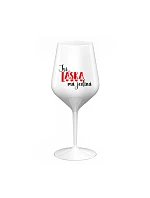 JSI LÁSKA MÁ JEDINÁ - bílá nerozbitná sklenice na víno 470 ml JSI LÁSKA MÁ JEDINÁ - bílá nerozbitná sklenice na víno 470 ml