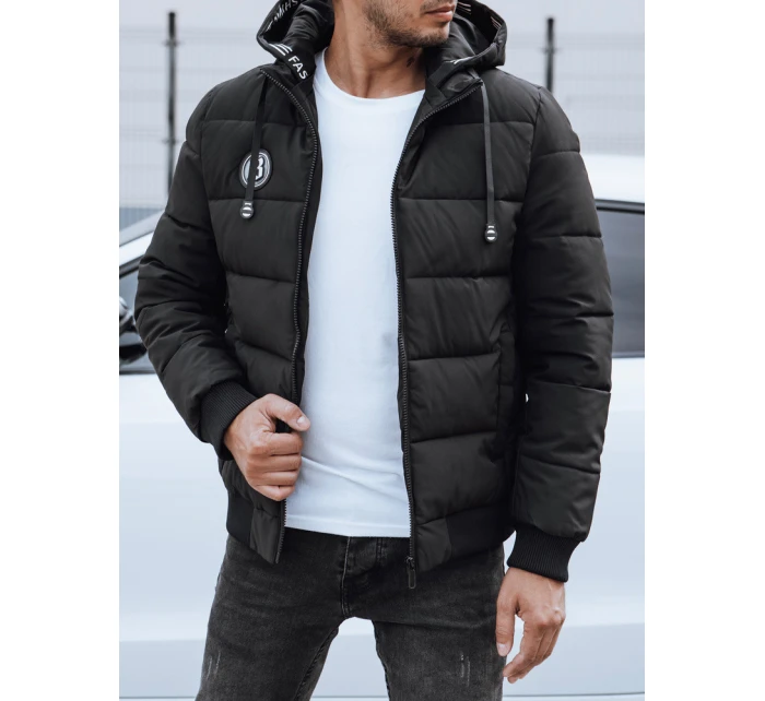 Pánská prošívaná zimní bunda s kapucí černá FashionStreet TX4831