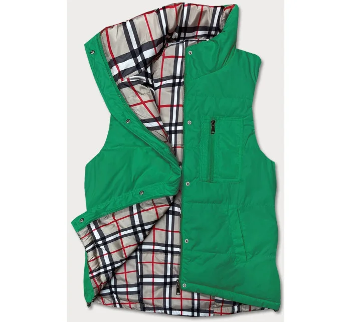 Oboustranná zelená dámská vesta model 18471314 - Miss TiTi Oboustranná zelená dámská vesta model 18471314 - Miss TiTi
