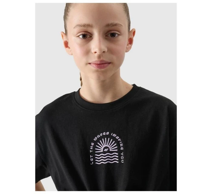 Dívčí top s potiskem model 21436088 - 4F Dívčí top s potiskem model 21436088 - 4F