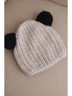 Dámská zimní čepice vlněná s bambulí K433 béžová Dámská zimní čepice vlněná s bambulí K433 béžová