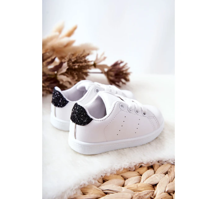 Dětské Tenisky Bíle-Cerné Glossy Dětské Tenisky Bíle-Cerné Glossy