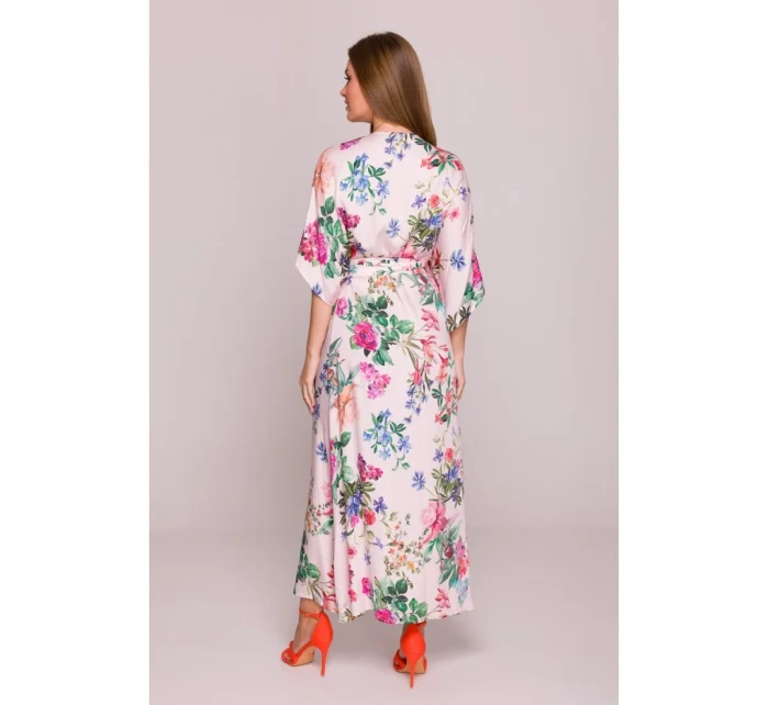 model 21154660 Zavinovací maxi šaty s potiskem model 1 - STYLOVE model 21154660 Zavinovací maxi šaty s potiskem model 1 - STYLOVE