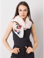 Dámský broskvový šátek s barevnými nášivkami