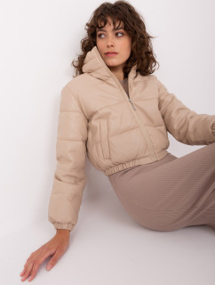 Béžová krátká zimní bunda s prošíváním