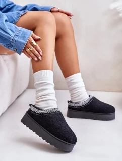 Sněhule Dámské Na Platformě S Výšivkou Černé Tirissa