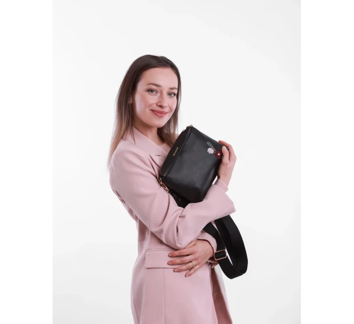 Dámská kabelka Vuch Coalie Flowers Black Dámská kabelka Vuch Coalie Flowers Black