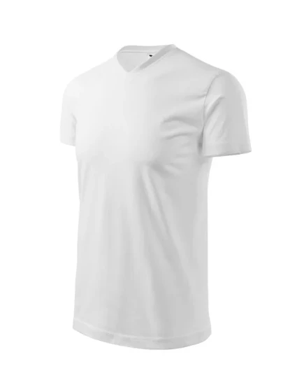 Heavy V-neck tričko unisex bílá