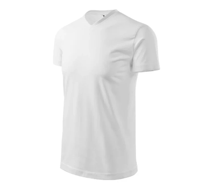 Heavy V-neck tričko unisex bílá