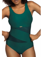 Dámské jednodílné plavky S36W-7 Fashion sport tm. zelené - Self