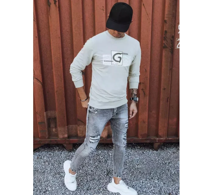 Pánská mikina s potiskem béžová Dstreet model 21966118 - FashionStreet