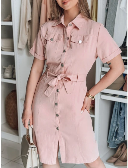 LOVE ME MIDI midi košilové šaty růžové FashionStreet EY2593 LOVE ME MIDI midi košilové šaty růžové FashionStreet EY2593