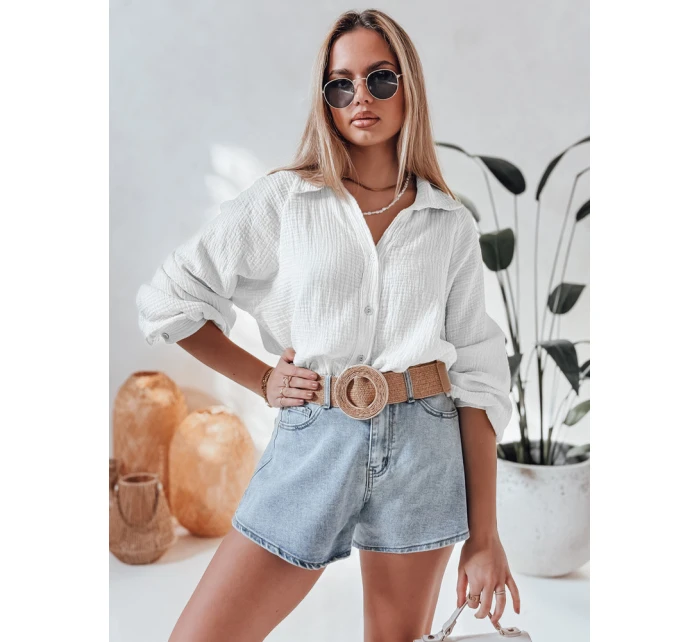 Dámská mušelínová košile oversize MUSLINEA bílá FashionStreet DY0473