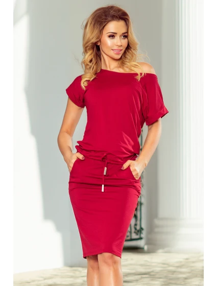 Sportovní šaty s krátkými rukávy a kapsami model 21196247 - numoco Sportovní šaty s krátkými rukávy a kapsami model 21196247 - numoco