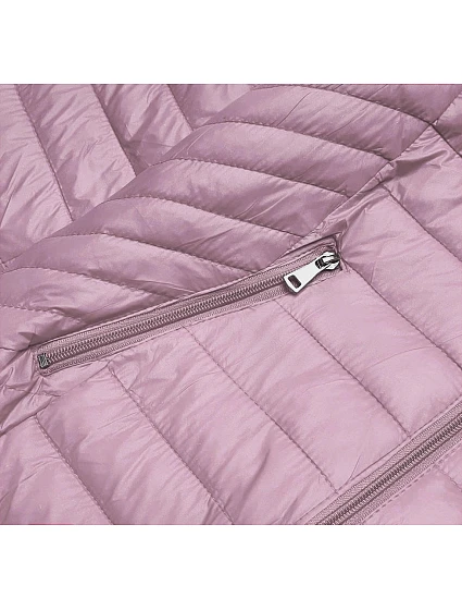 Růžová prošívaná dámská bunda s kapucí model 18038070 - S'WEST Růžová prošívaná dámská bunda s kapucí model 18038070 - S'WEST