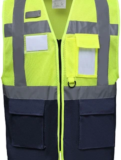 Yoko HVW 820 Hi-Vis síťovaná bezpečnostní vesta 79.W820 hi vis yellow/navy