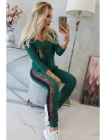 Sada s leopardím potiskem zelená