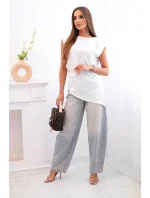 Elegantní dámská halenka s volánky a asymetrickým střihem ecru Elegantní dámská halenka s volánky a asymetrickým střihem ecru