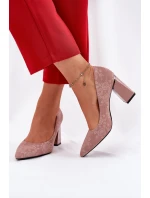 Elegantní lodičky na podpatku v růžové model 21692745 růžové - VINCEZA