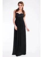 Dámské dlouhé společenské šaty černé Černá / M PINK model 15042815 - PINK BOOM Dámské dlouhé společenské šaty černé Černá / M PINK model 15042815 - PINK BOOM