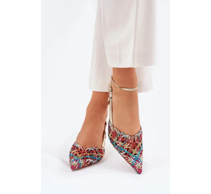 Dámské lodičky na jehlovém podpatku Zlatá mix barev  Shoes model 21418395 - Inello