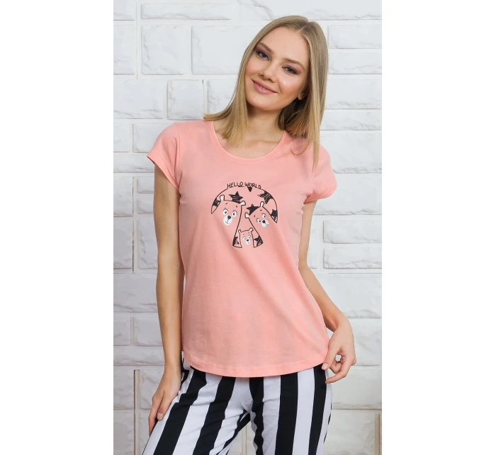 Dámské pyžamo kapri Hello world Dámské pyžamo kapri Hello world