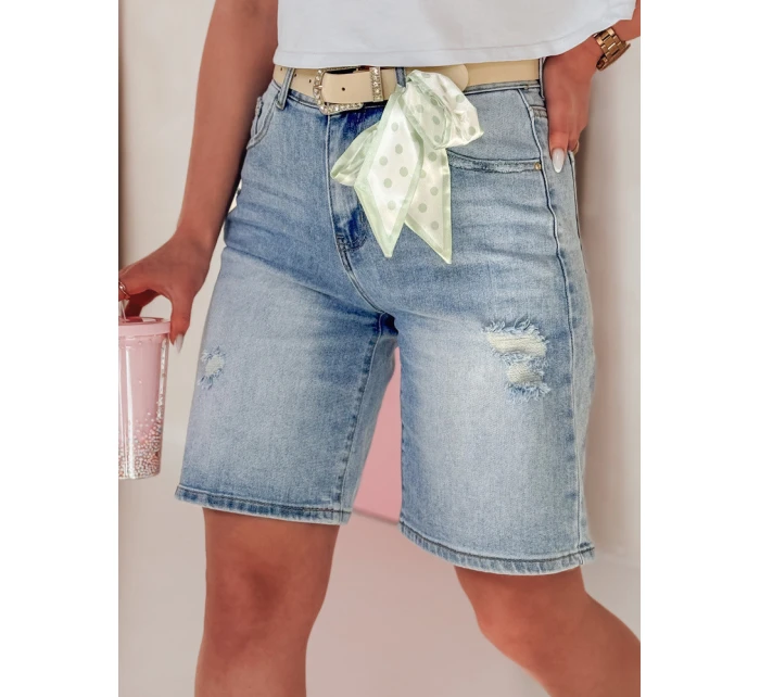 Dámské džínové šortky s páskem modré model 21987575 - Dstreet