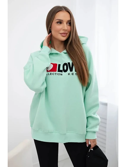 Zateplená bavlněná mikina s kapucí model 19741802 - K-Fashion