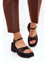 Sandály Na Platformě A Klínu Z Eko Semiše Černé model 21687601 - Boto Sandály Na Platformě A Klínu Z Eko Semiše Černé model 21687601 - Boto