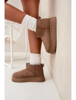 Dámské Sněhule Na Platformě Zateplené Kožíškem Khaki Vesirae Dámské Sněhule Na Platformě Zateplené Kožíškem Khaki Vesirae