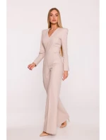 M883 Kombinéza džínového vzhledu - béžová