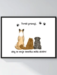 Personalizovaný plakát v rámu - 30x40 - ilustrace zvířátka