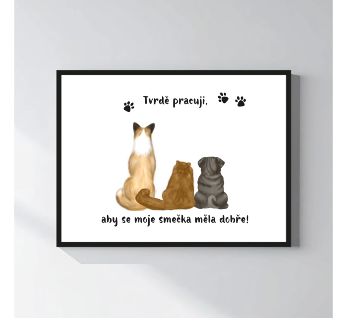 Personalizovaný plakát v rámu - 30x40 - ilustrace zvířátka Personalizovaný plakát v rámu - 30x40 - ilustrace zvířátka