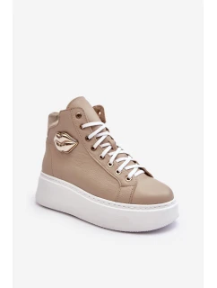 Dámské vysoké tenisky na zip Lemar Bež Katerin