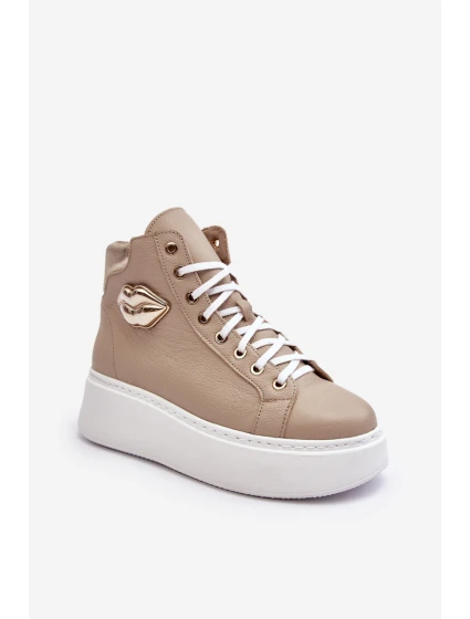 Dámské vysoké tenisky na zip Lemar Bež Katerin Dámské vysoké tenisky na zip Lemar Bež Katerin