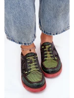 Kožené Polobotky Dámské Vzorované model 21691382 Černé - Maciejka