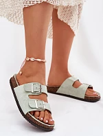 Dámské Pantofle S Přezkami Mátové Oliena