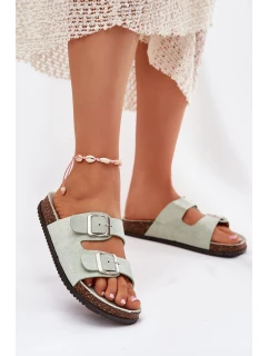 Dámské Pantofle S Přezkami Mátové model 21699061 - Boto