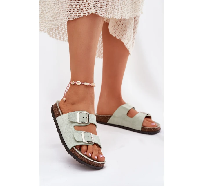 Dámské Pantofle S Přezkami Mátové model 21699061 - Boto