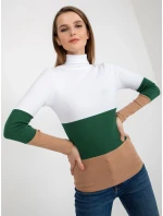 Dámská halenka RV BZ 8465 1.08P bílá zelená - FPrice Dámská halenka RV BZ 8465 1.08P bílá zelená - FPrice