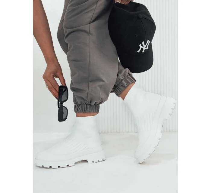 Dámské ponožkové boty ORCE white FashionStreet ZY0472 Dámské ponožkové boty ORCE white FashionStreet ZY0472