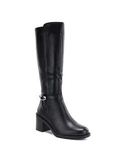 Dámské zateplené černé kozačky na podpatku Sergio model 22367804 - LEONE