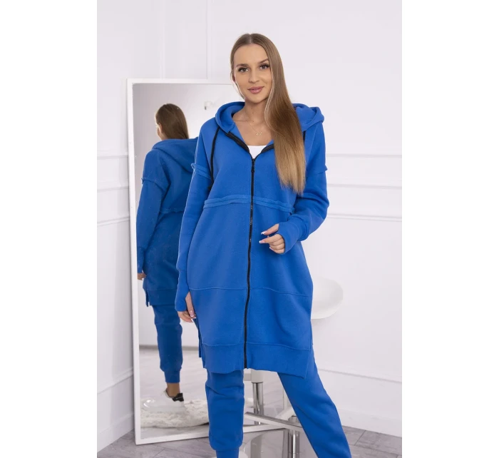 Hřejivá souprava s dlouhou mikinou chrpově modrá