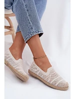 Dámské síťované espadrilles z textilu světle béžové Candessa Dámské síťované espadrilles z textilu světle béžové Candessa