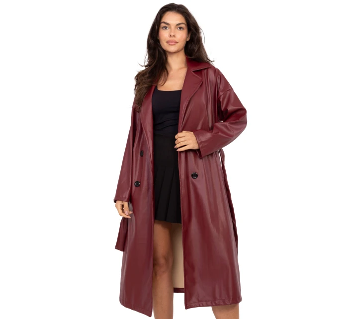 Płaszcz IT PL model 21334781 bordowy - FPrice Płaszcz IT PL model 21334781 bordowy - FPrice